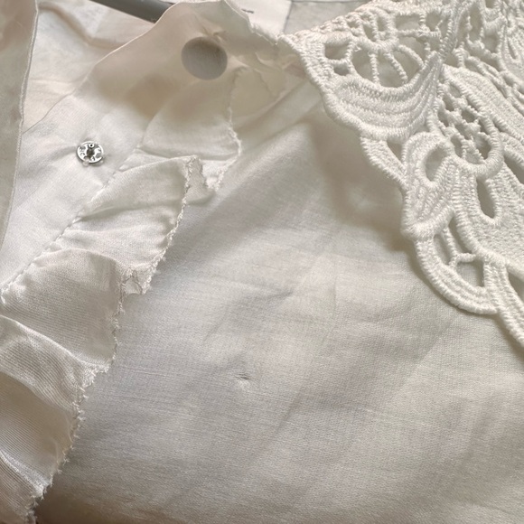 Reformation Lace Indy Ruffle Top White Size 4 - Picture 6 of 6